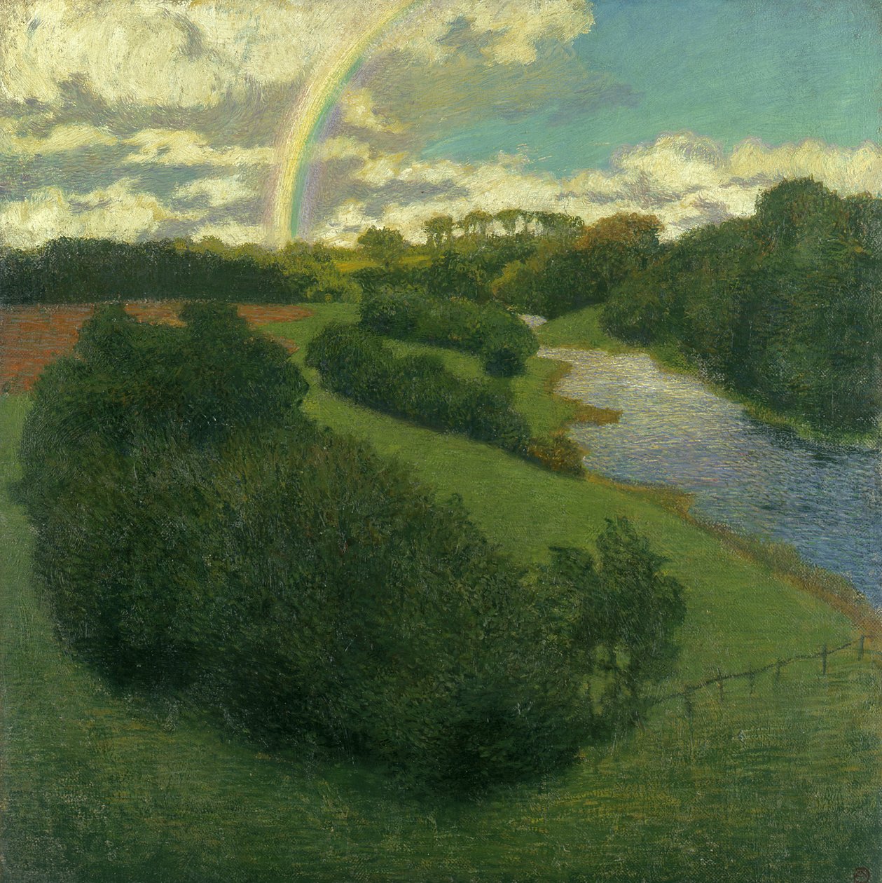Paisagem com um arco-íris em Alster de Karl Wilhelm Arthur Illies