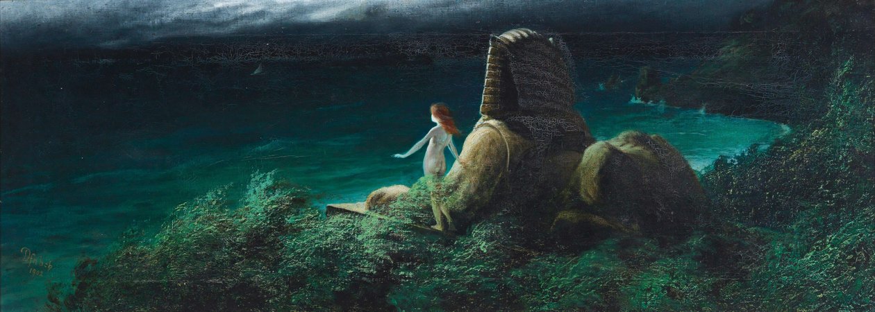 Esfinge com Ondina, 1902. de Karl Wilhelm Diefenbach