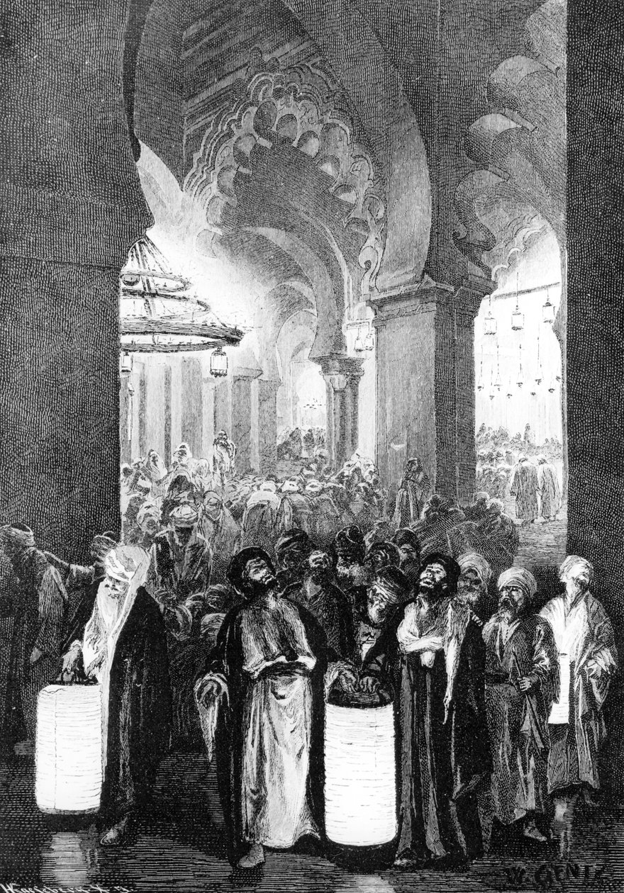 A oração durante uma noite do Ramadã, 1881 de Karl Wilhelm Gentz