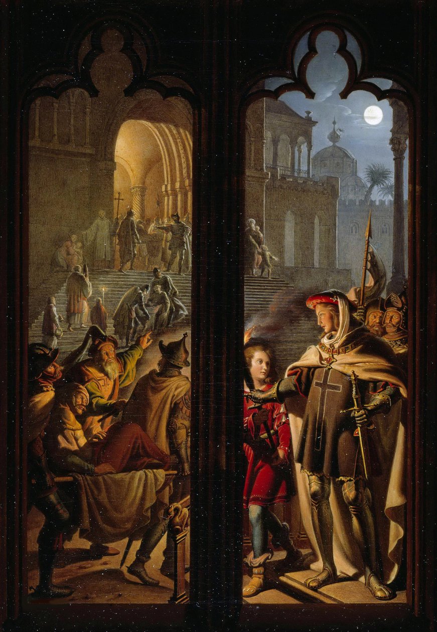 Cavaleiros Teutônicos como ordenanças em Jerusalém, 1824. de Karl Wilhelm Kolbe the Younger