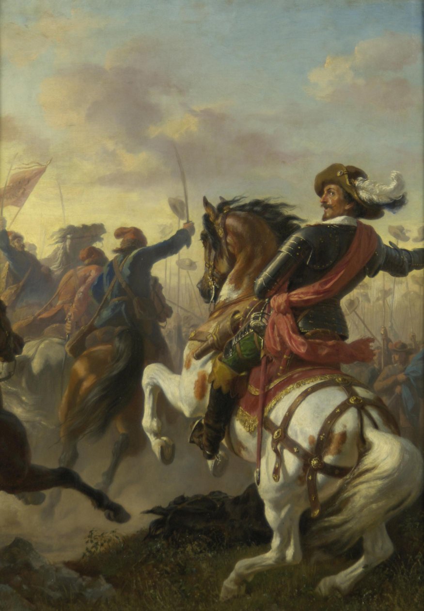 Vitória de Boucquoi em Zablat (Budweis) 1619 de Karl von Blaas