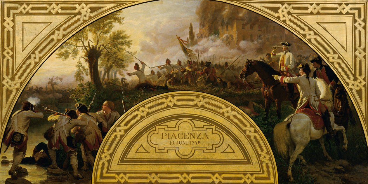 A Batalha de Piacenza 1746 de Karl von Blaas