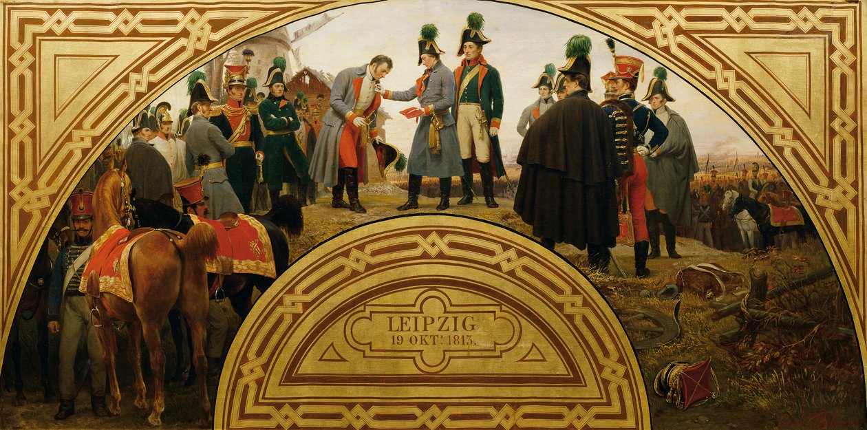 A Batalha de Leipzig 1813 de Karl von Blaas