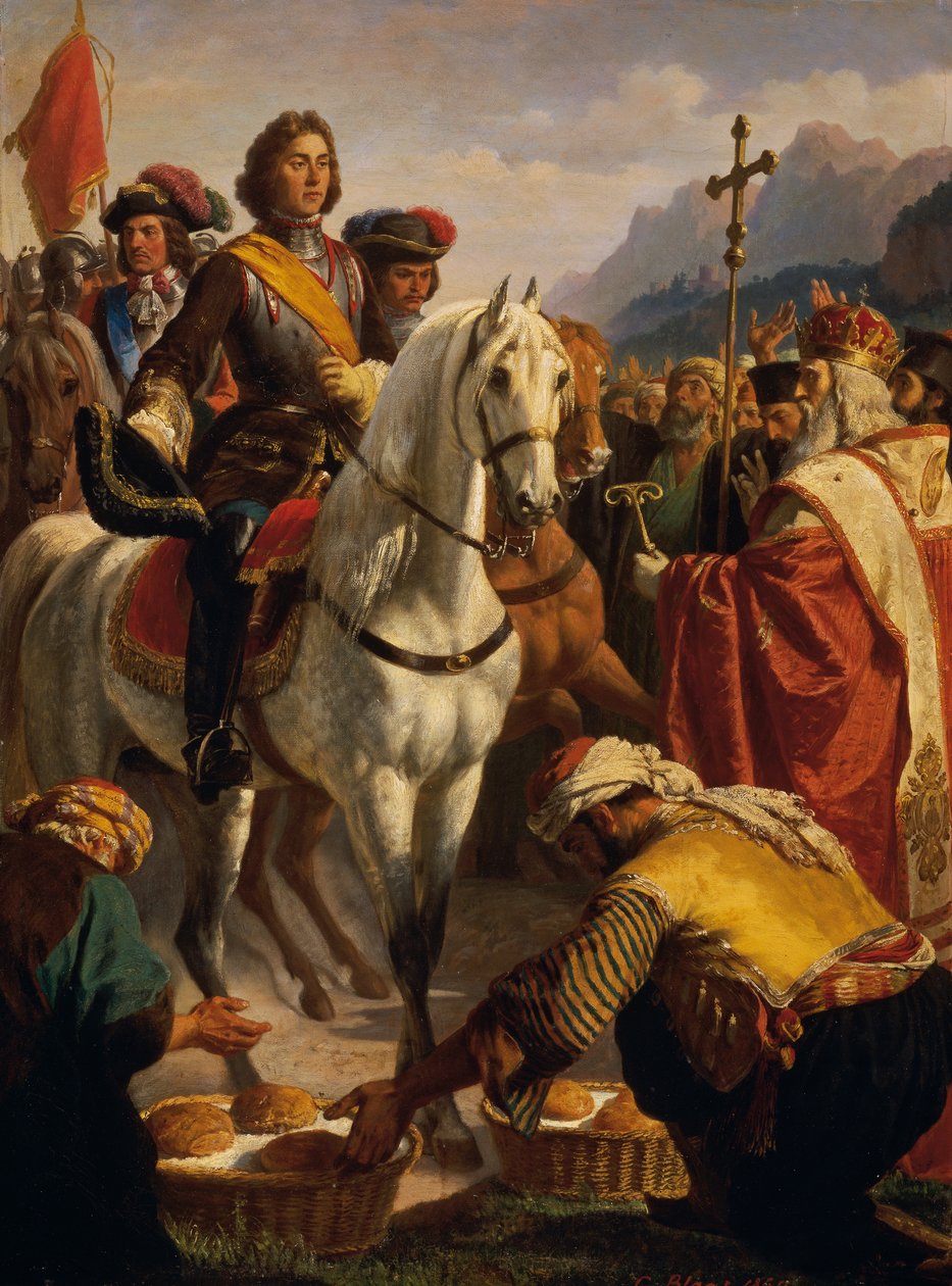 Comboio do Príncipe Eugene para a Bósnia 1697 de Karl von Blaas