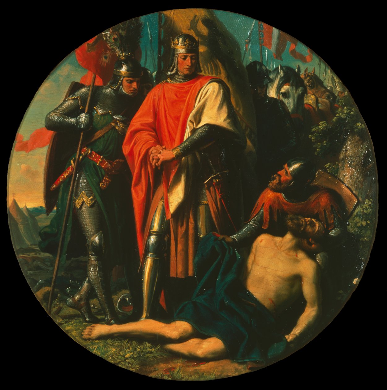 Rudolph I no batllefield após a vitória sobre Ottokar, 1278, ca. 1868. de Karl von Blaas