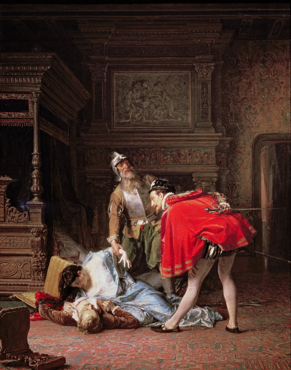 Uma cena da noite de São Bartolomeu, 1870 de Karlis Fridikh Huns