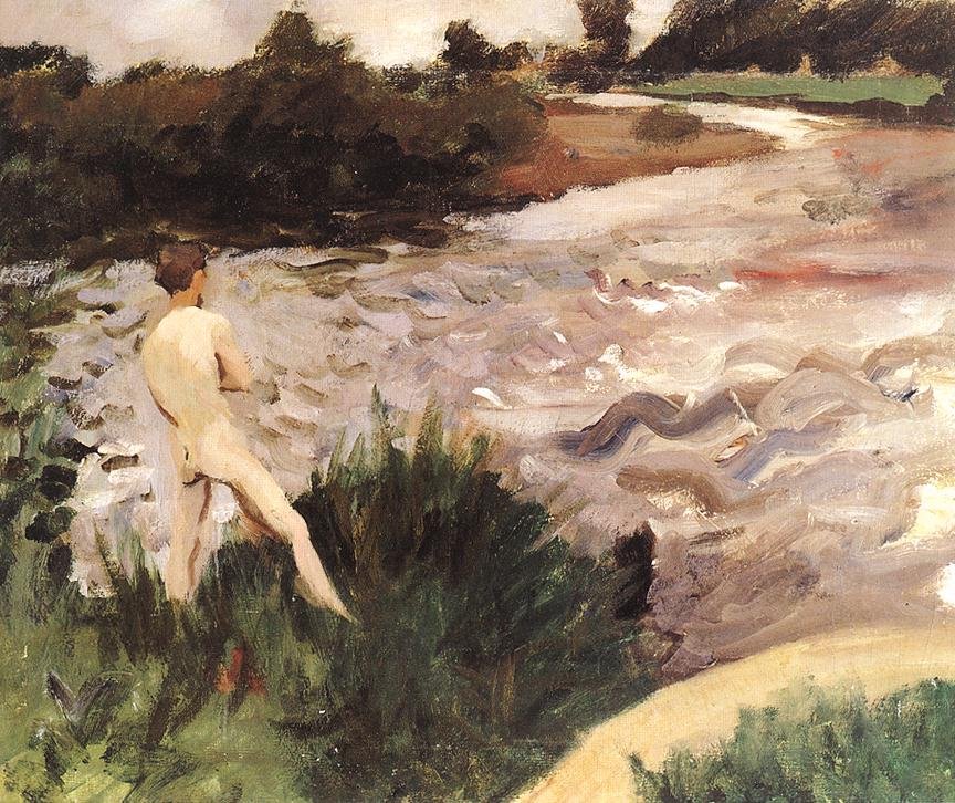 Paisagem sombria com banhista de Károly Ferenczy