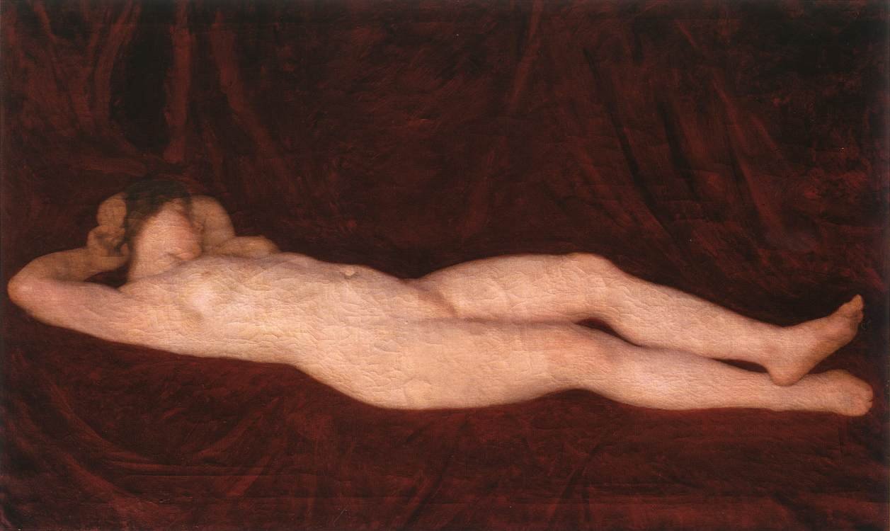 Nu em fundo vermelho de Károly Ferenczy