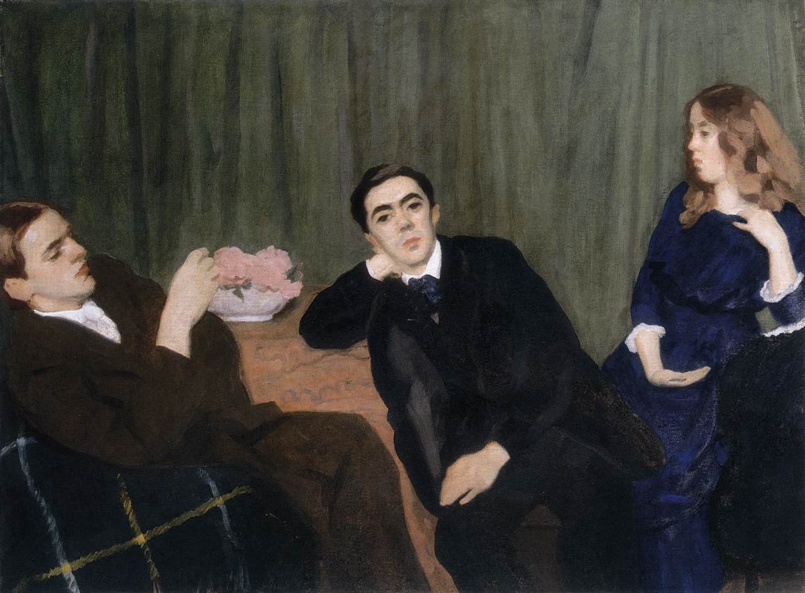 Irmã e irmãos triplos do retrato de Károly Ferenczy