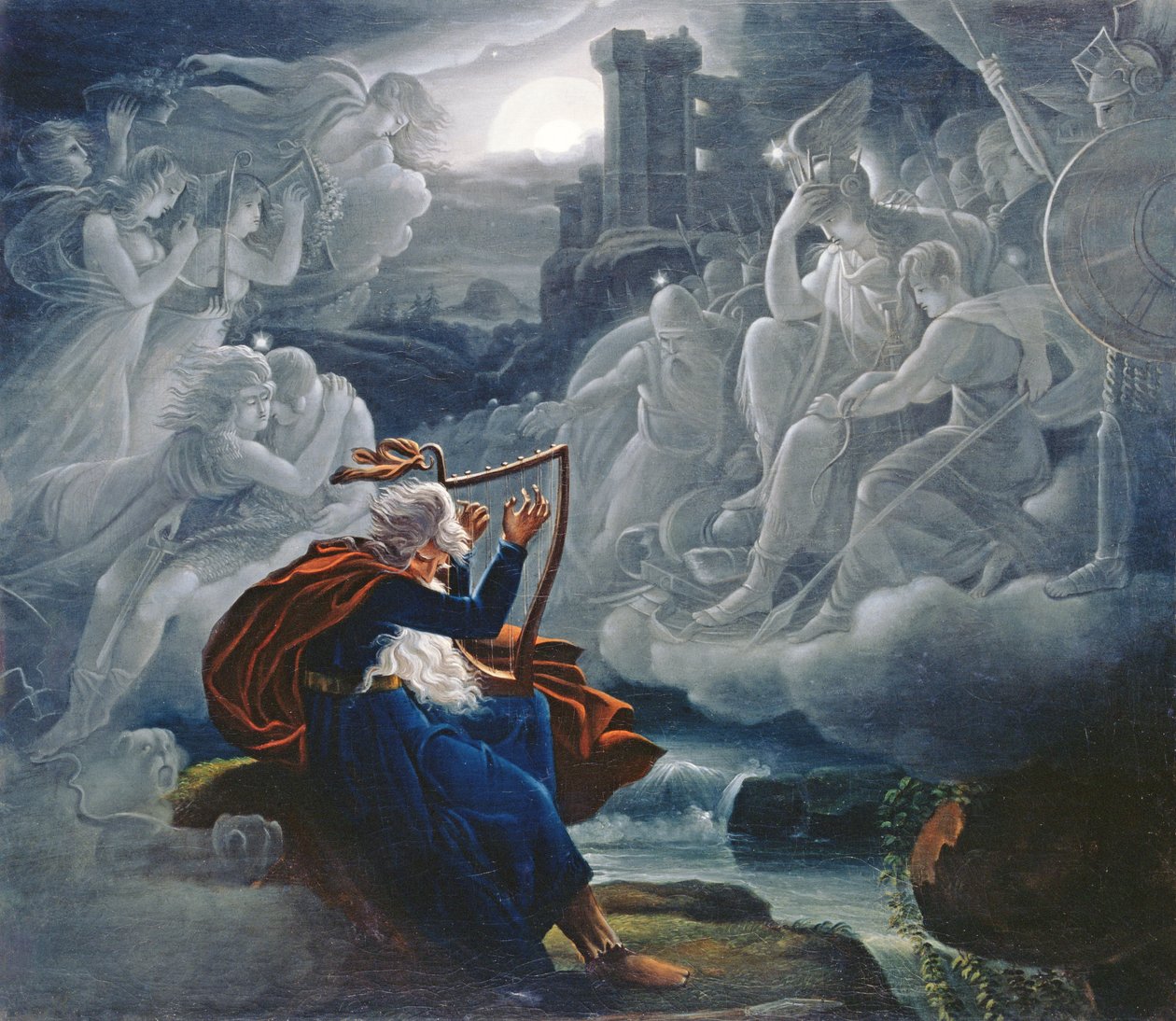 Ossian evoca os espíritos nas margens do rio Lorca de Karoly Kisfaludy
