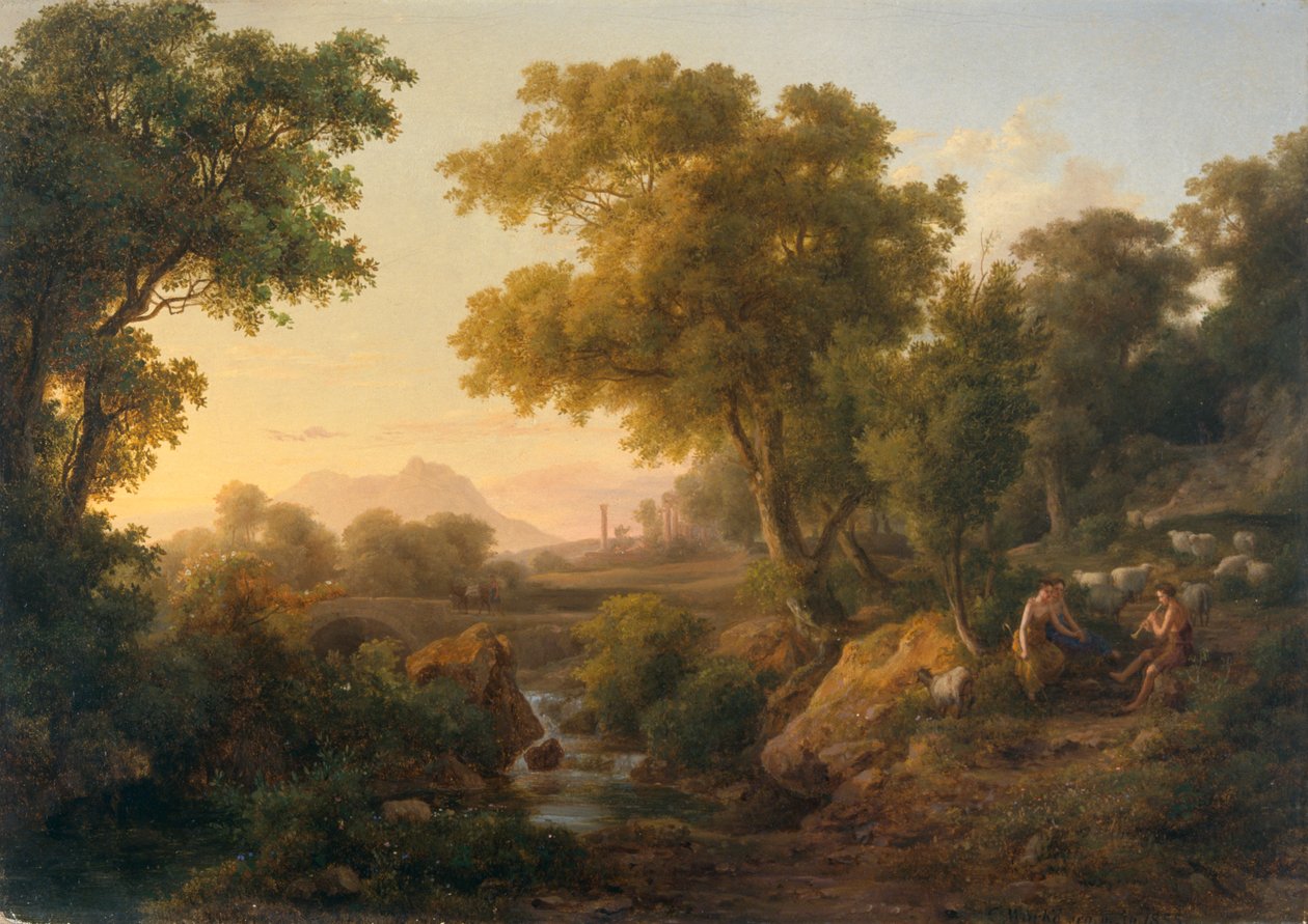 "Paisagem clássica italiana", 1811-1860 de Karoly Marko the Elder