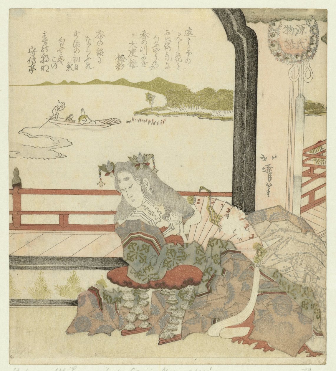 Mulher numa varanda
A história de Genji (título da série)
Genji monogatari (título da série sobre o objecto) de Karyôsai Hokuga