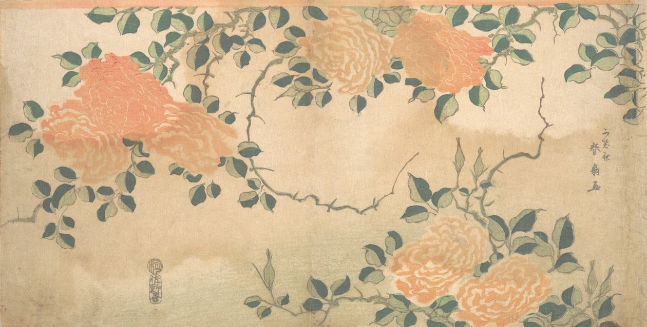 rosas ca. 1810. de Kashosai Shunsen
