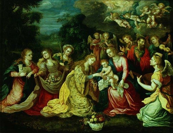 O Místico Casamento de Santa Catarina de Kasper or Gaspar van den (attr. to) Hoecke