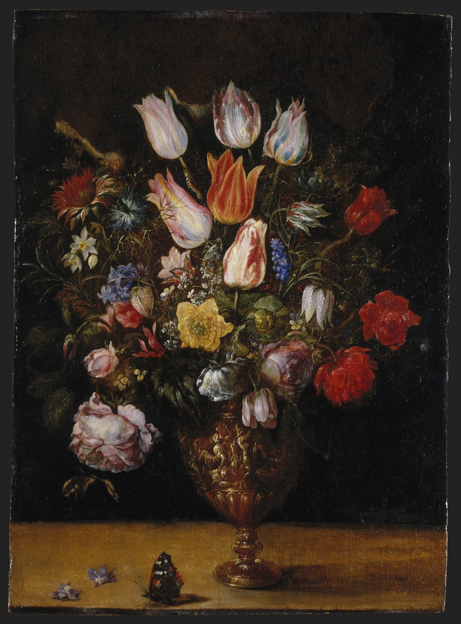 Flores em um vaso de Kasper or Gaspar van den Hoecke