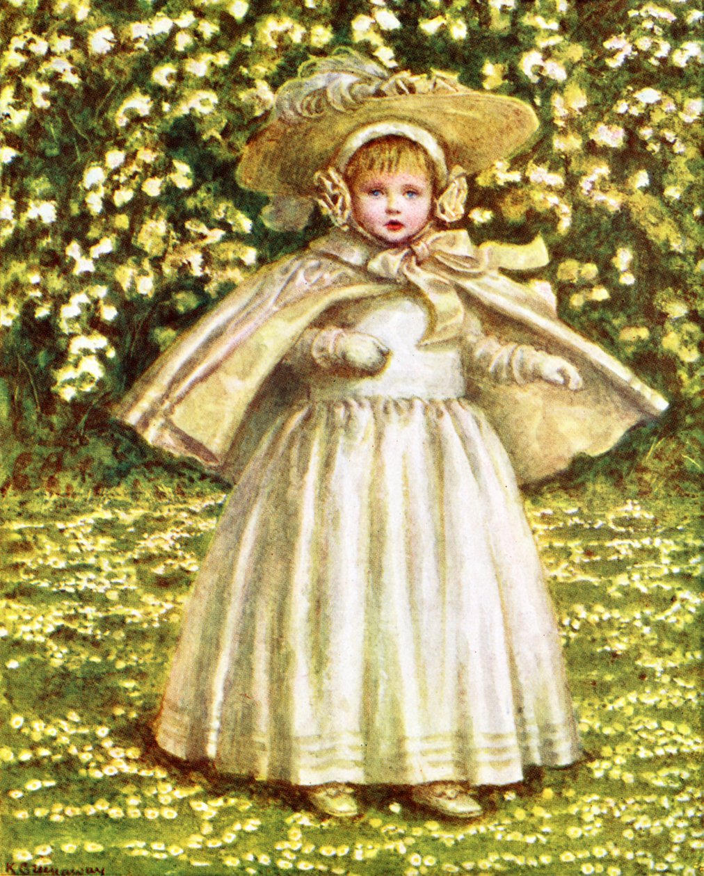 Um bebê de branco por Kate Greenaway de Kate Greenaway