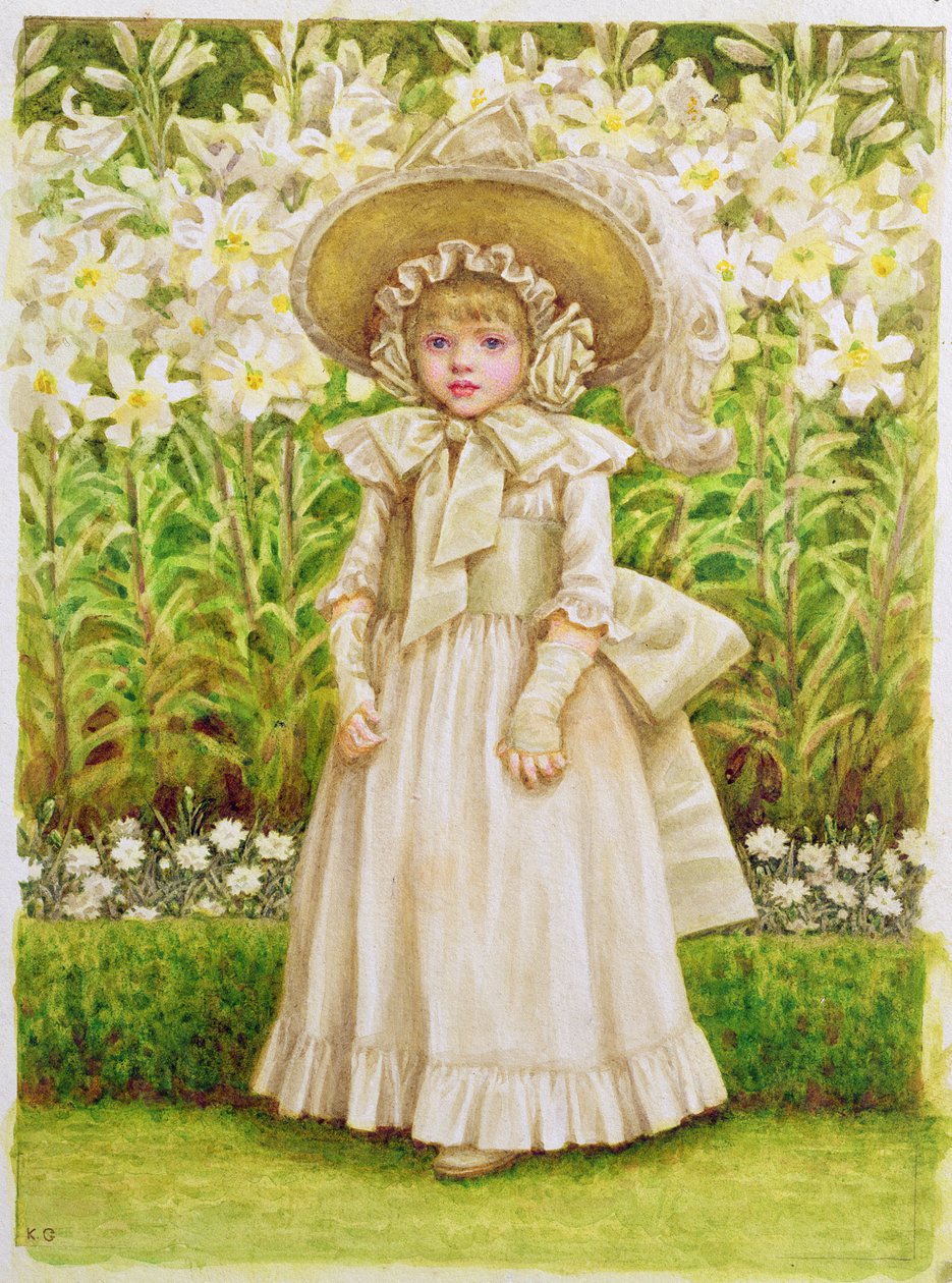Criança em um vestido branco, c.1880 de Kate Greenaway