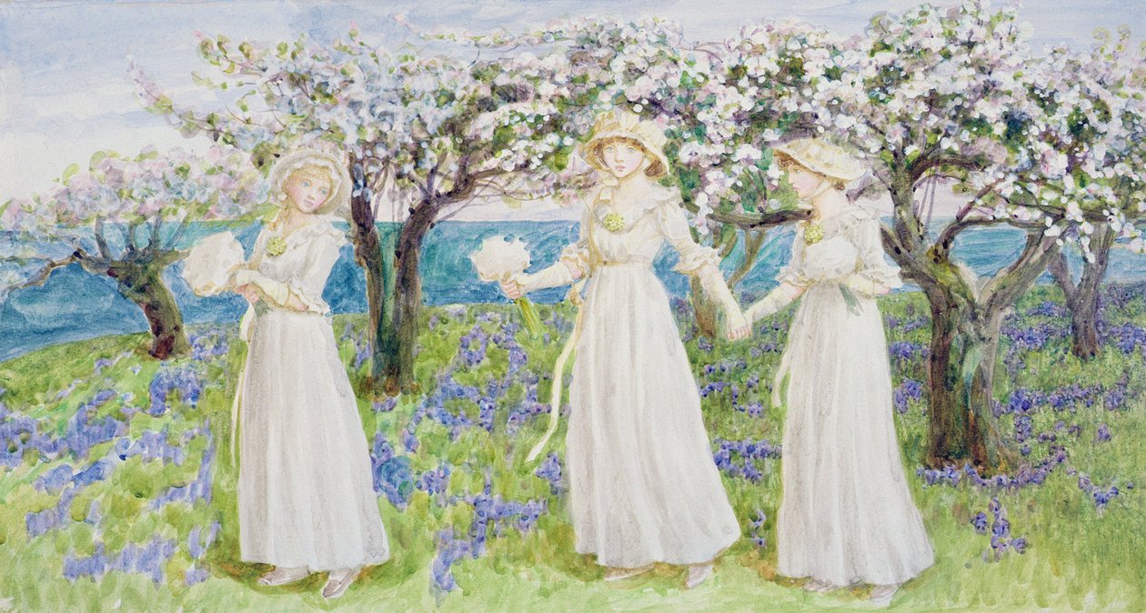 Ilustração para &39;St. Dia dos Namorados &39;, 1914 (wc on paper) de Kate Greenaway