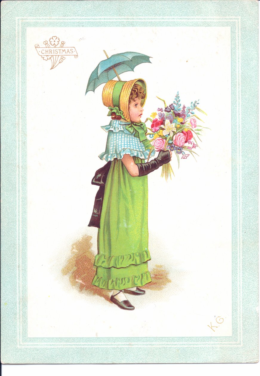 Um cartão vitoriano de crianças em traje fantasia dançando, c.1880 de Kate Greenaway