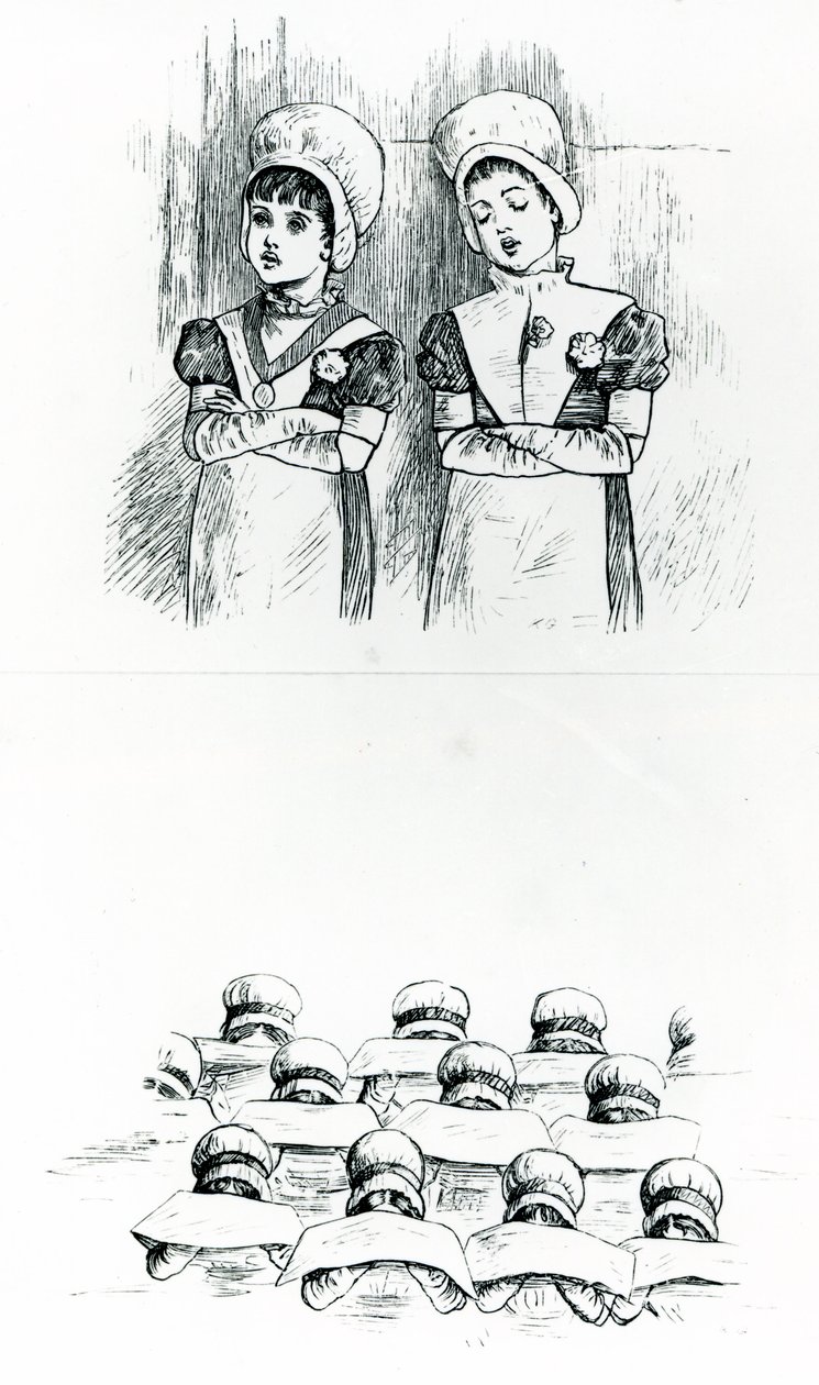 Crianças caridosas, c.1880 (gravura) de Kate Greenaway