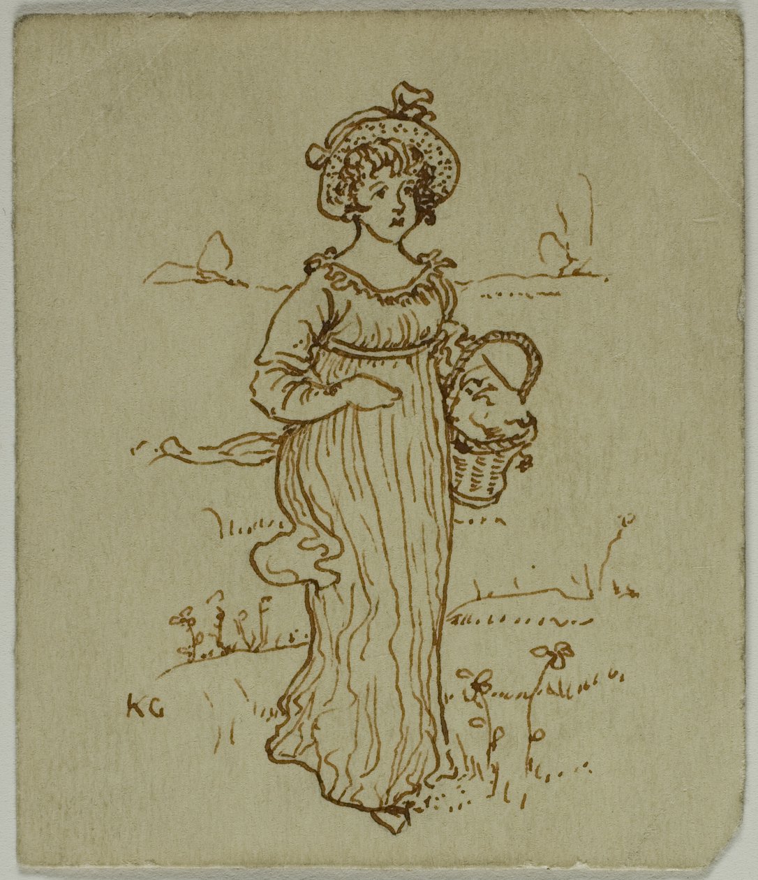 menina com cesta de Kate Greenaway