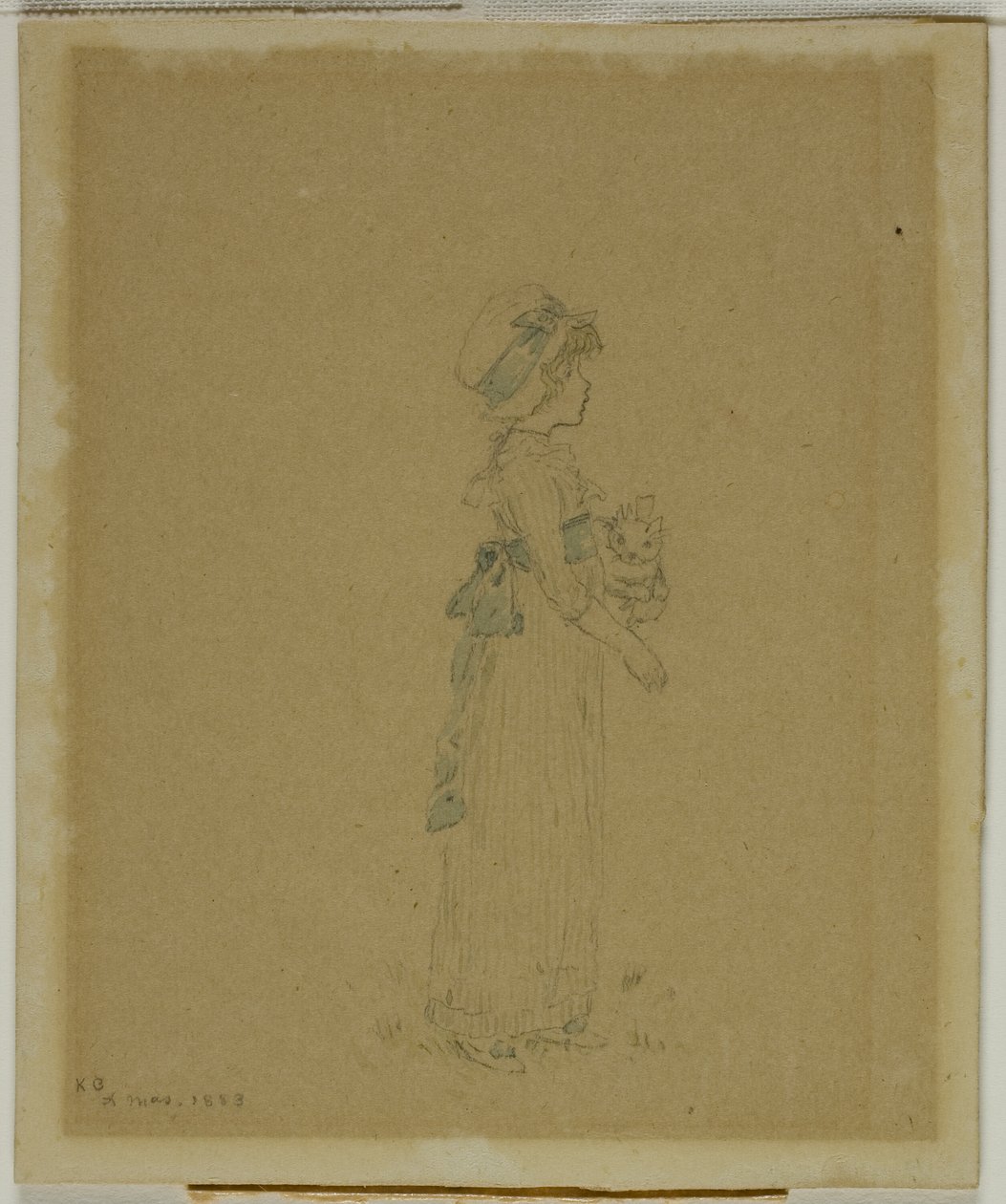 menina com gato de Kate Greenaway