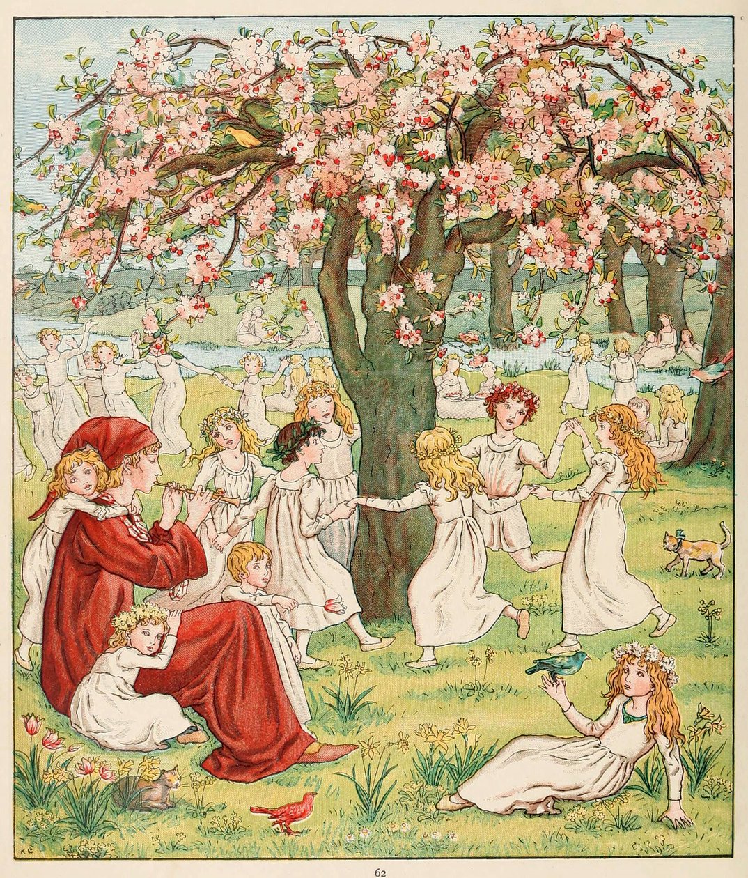 Como seus filhos foram roubados, de The Pied Piper of Hamelin, pub. 1888. de Kate Greenaway
