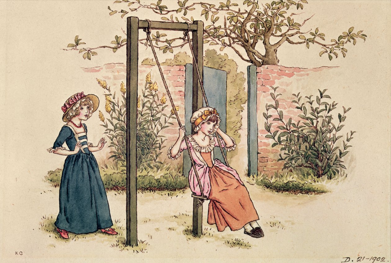 Ilustração para St. Valentines Day, 1914 (wc no papel) de Kate Greenaway