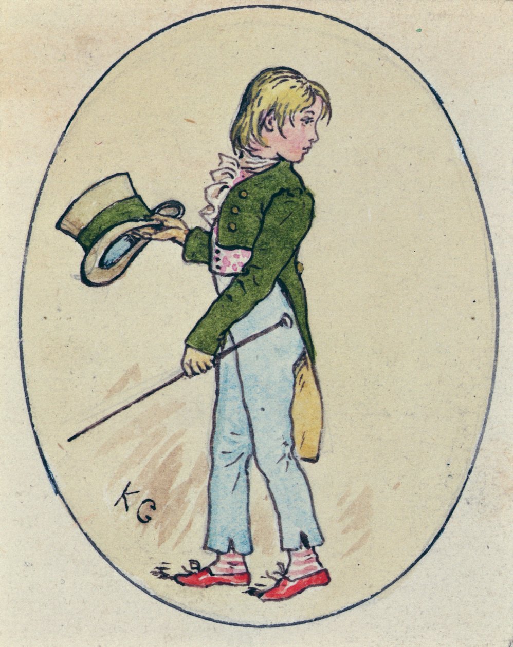 Ilustração para St Valentines Day, 1914 (wc no papel) de Kate Greenaway