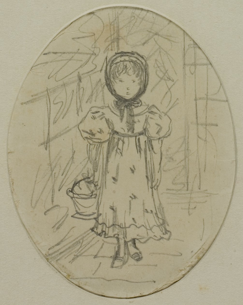 Garotinha em um jardim de Kate Greenaway