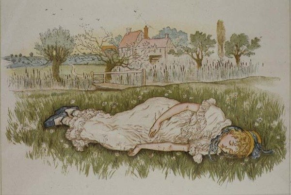 Descansar, de "Um dia na vida de uma criança". de Kate Greenaway