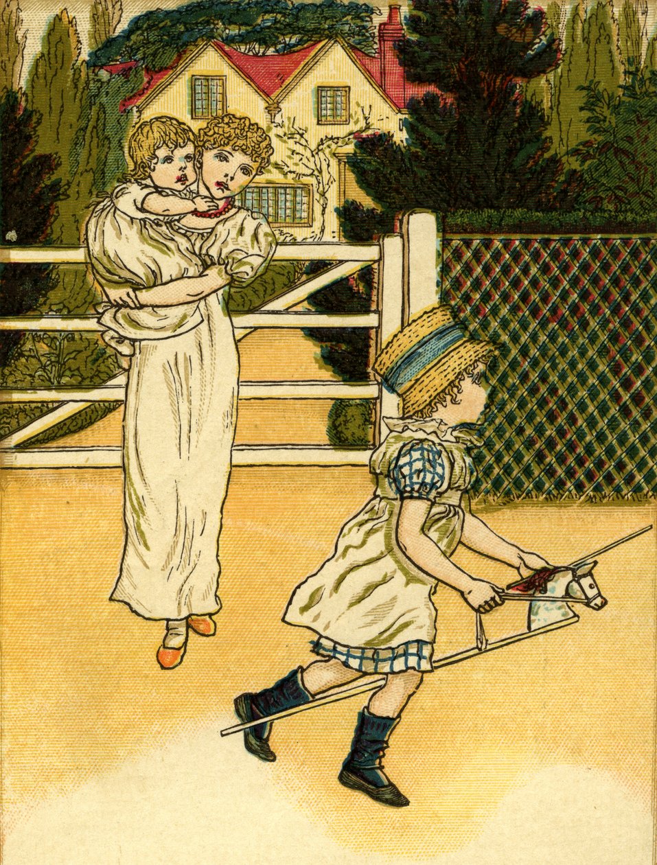 Cavalgar um cavalo de galo ilustrado de Kate Greenaway
