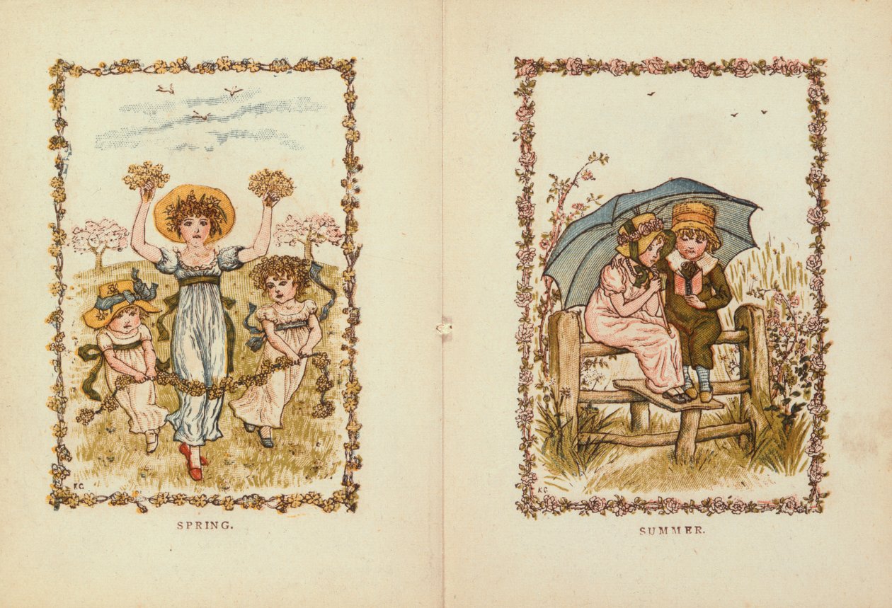 Primavera e verão, século XIX de Kate Greenaway