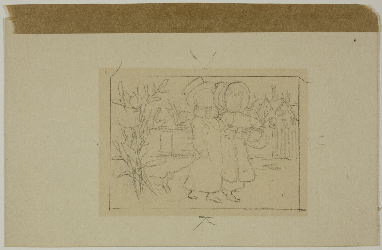 Duas figuras a caminhar de Kate Greenaway