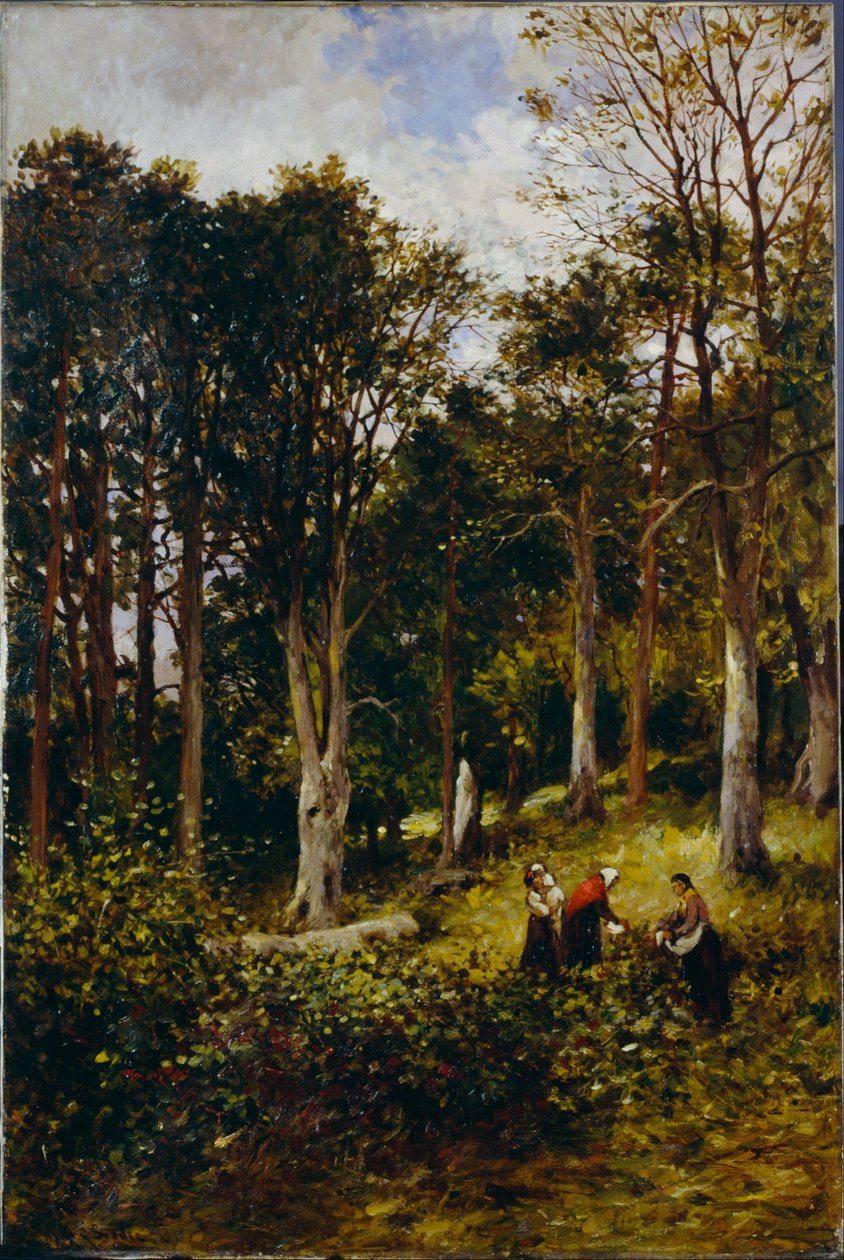 Paisagem (quatro figuras em uma madeira) de Kate S. Brodie