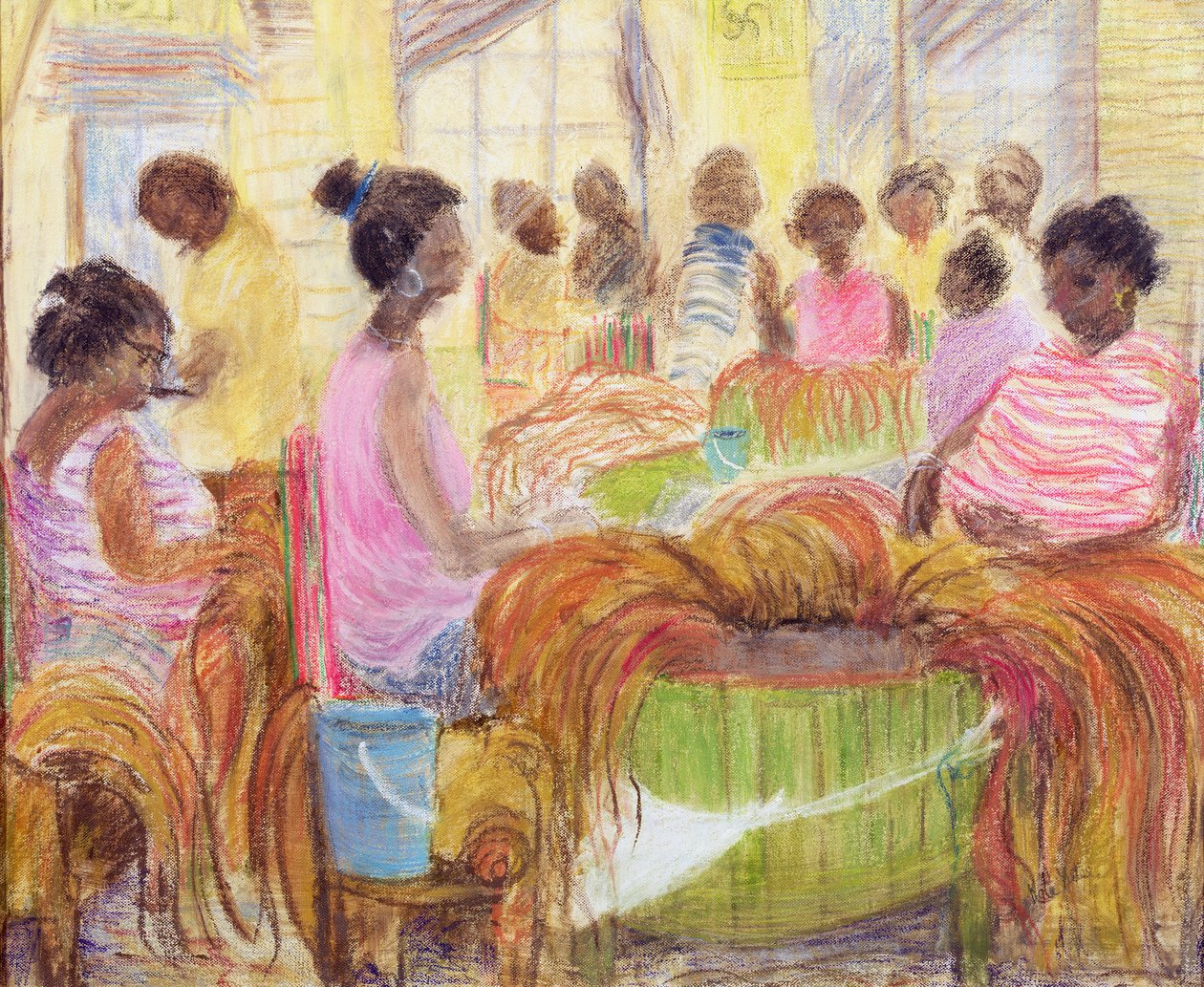 Fábrica de Charutos, Havana (óleo e pastel sobre tela) de Kate Yates