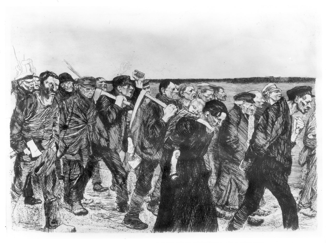 A Marcha dos Tecelões em Berlim, 1897 de Käthe Kollwitz