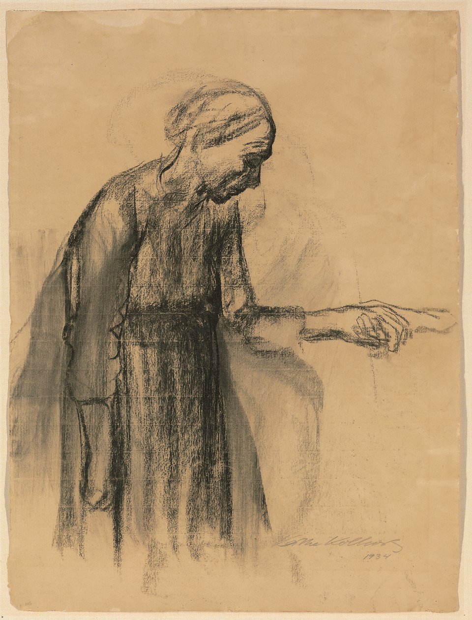Mulher confia-se à morte, 1934 de Käthe Kollwitz