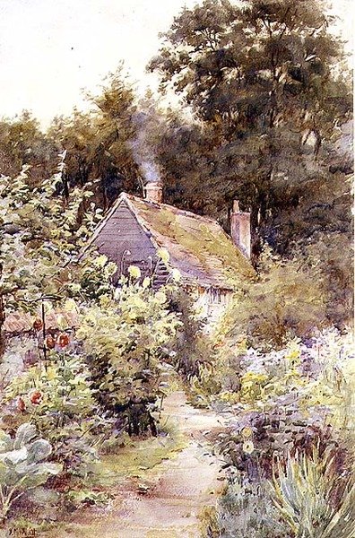 O Caminho do Jardim (aguarela sobre papel) de Katherine Montagu Wyatt