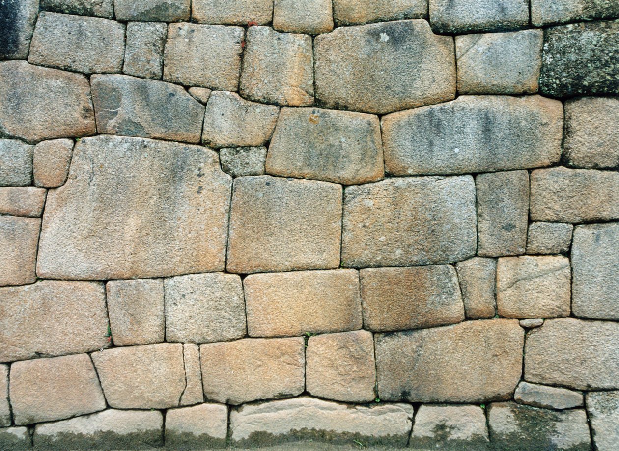 Pormenor da cantaria do povoado inca de Katie Attenborough