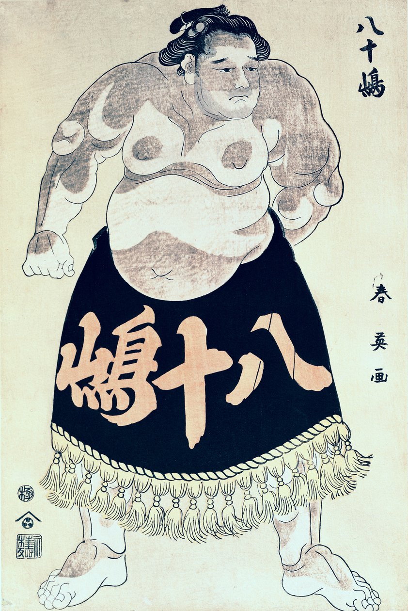 Um lutador (impressão em xilogravura) de Katsukawa Shun