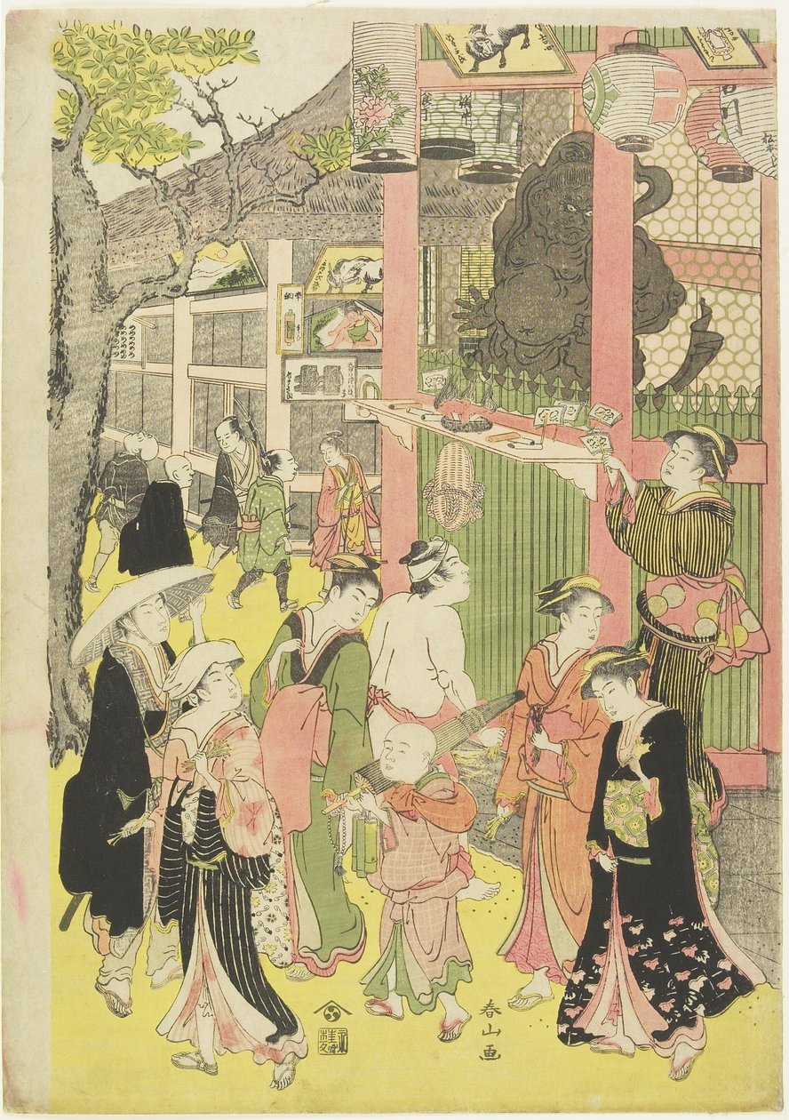 (Multidão no Portal do Templo de Asakusa), 1782-1798 de Katsukawa Shunzan
