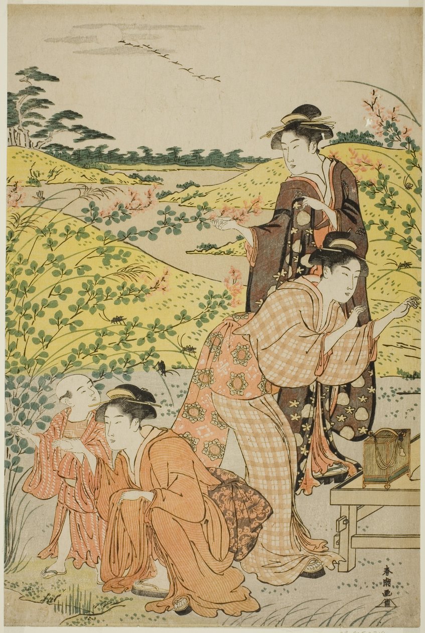 Uma festa de piquenique de Katsukawa Shuncho