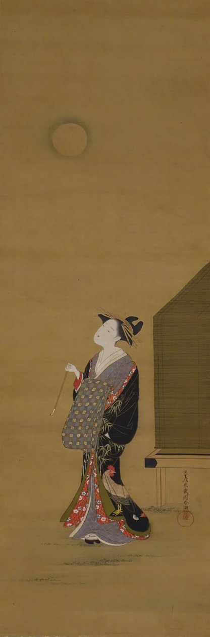 Beauty Looking at the Moon, século XVIII. de Katsukawa Shuncho