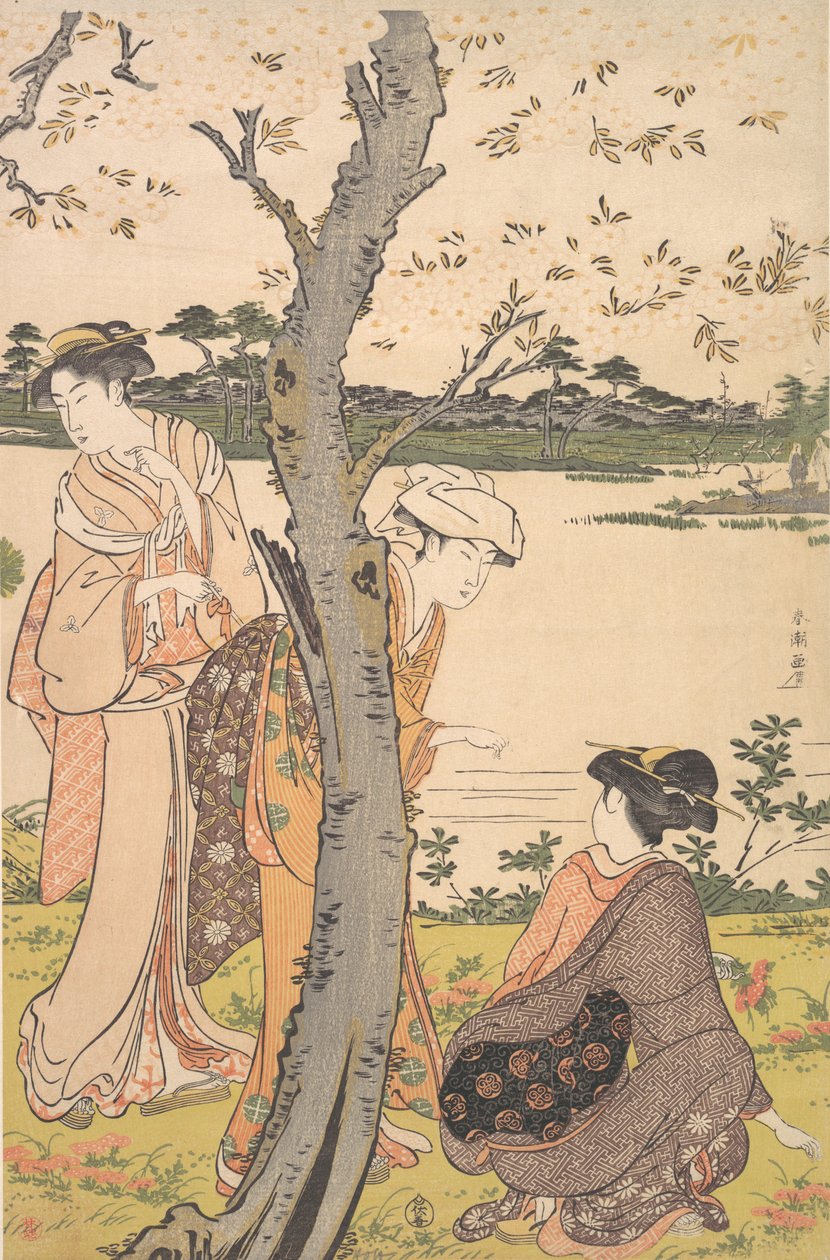 Encontro de Jovens Flores, finais do século XVIII. de Katsukawa Shuncho
