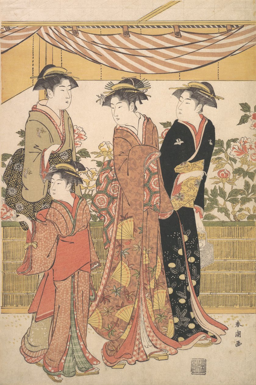 The Botan Show, ca. 1790. de Katsukawa Shuncho