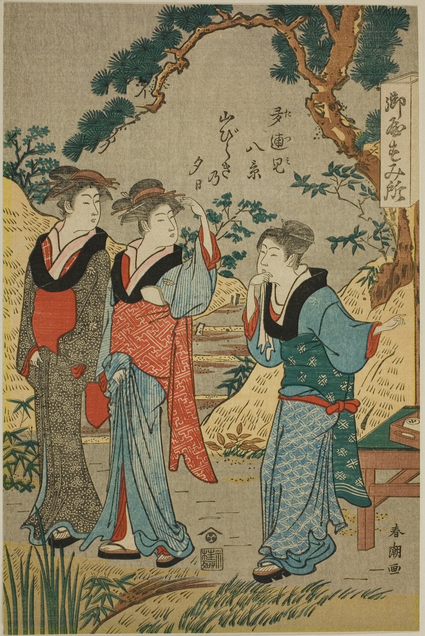 A primeira noite nas montanhas (Yamabiraki no yûhi) de Katsukawa Shuncho