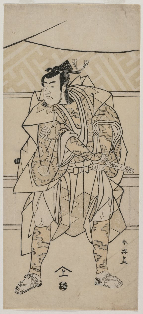 Ichikawa Monnosuke Bom Asa Samurai de Katsukawa Shunei