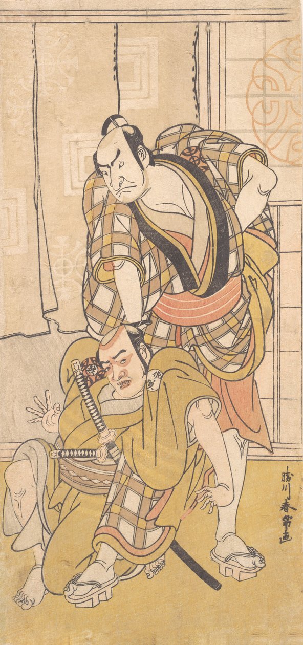 Cena de uma peça, c. 1780. de Katsukawa Shunjo