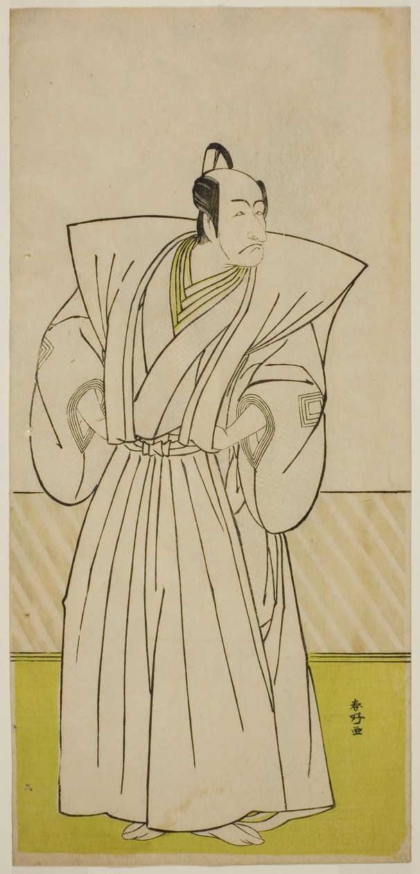 O ator Ichikawa Danjuro V como Enya Hangan () na peça Kanadehon Chushin Nagori no Kura (), representada no Teatro Nakamura () no nono mês de 1780 () de Katsukawa Shunkо̄